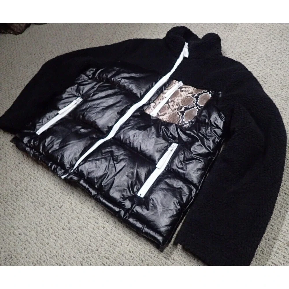 Marc New York Performance‎ Puffer Jacket Womens XL Black Excellent Mixed Media